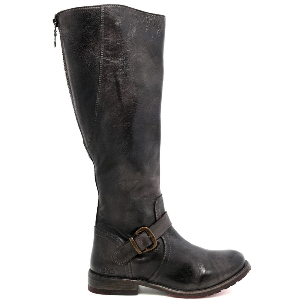 BED|STU Glaye Women's Black Rustic Brown Leather Tall Boots